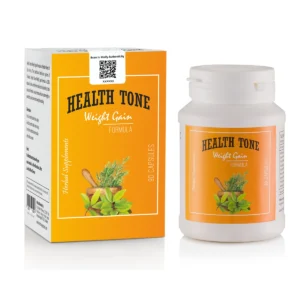Health Tone Weight Gain Capsules 500mg box and bottle packaging